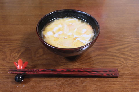 粥椀に豚汁の盛付